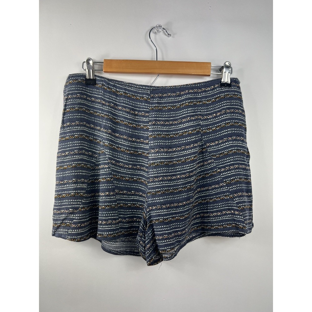 Honey Belle Shorts Junior's Size Large Gray Blue White‎ Multi Lined NWT